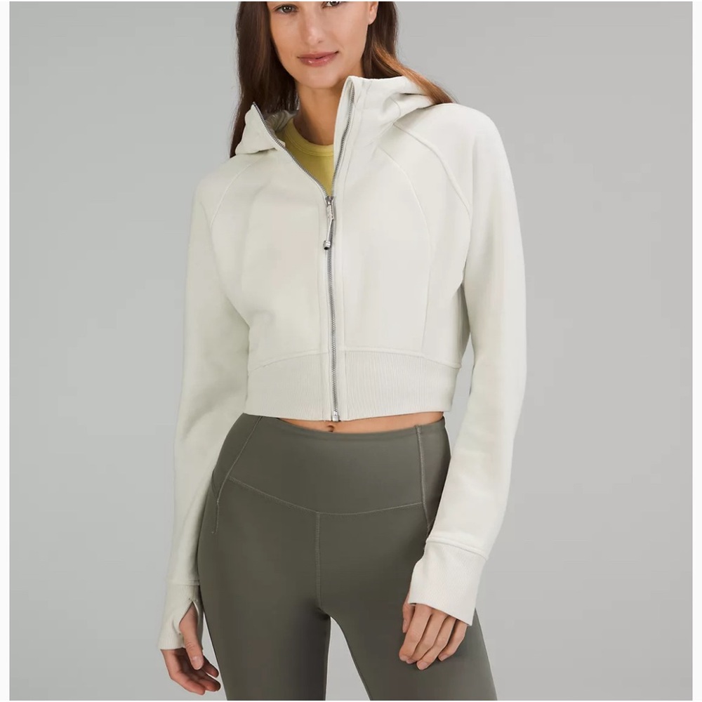 Lululemon -Scuba Full-Zip Cropped Hoodie - Heather gray sz 0